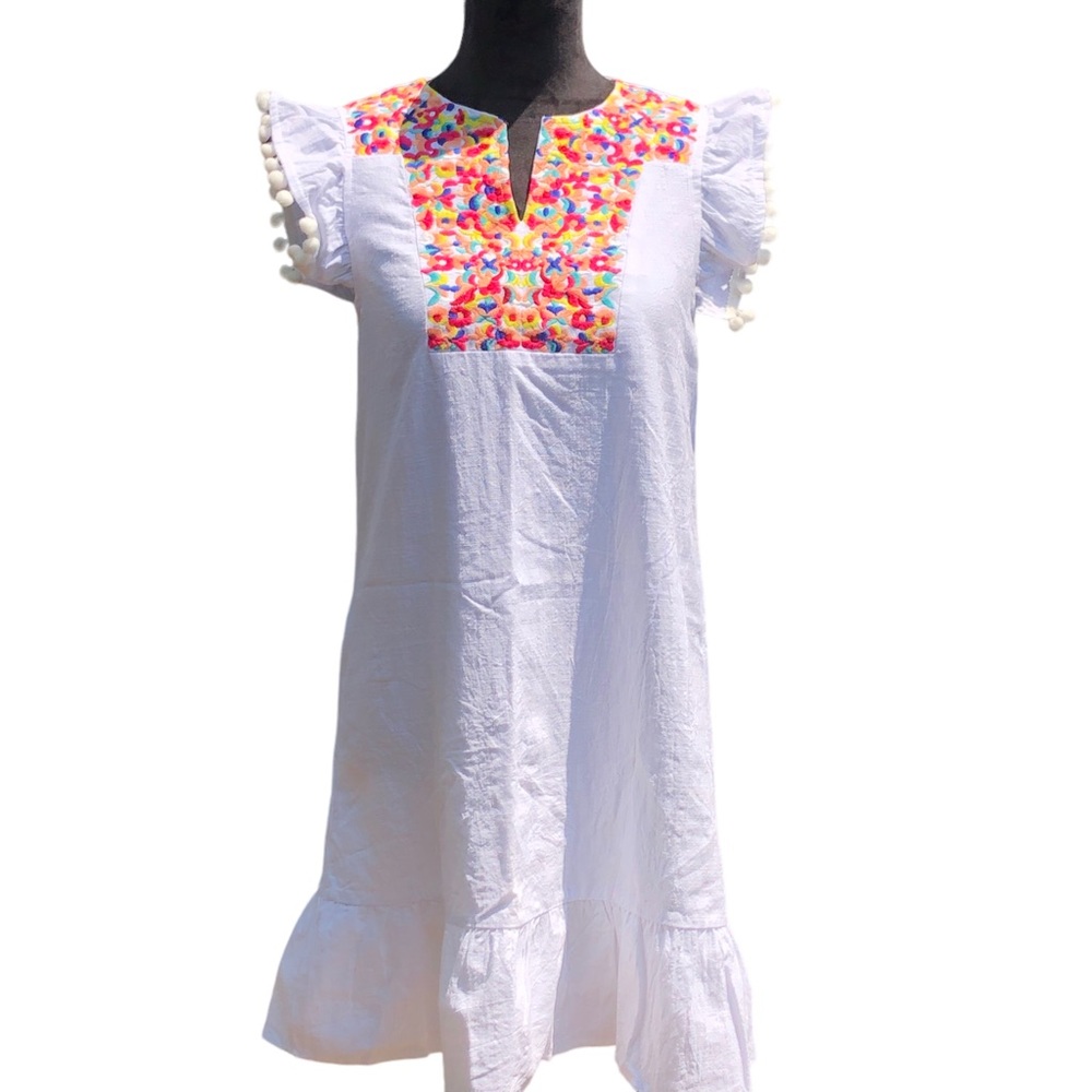 Kirundo Colorful Embroidered White Summer Dress size Small - Picture 14 of 14